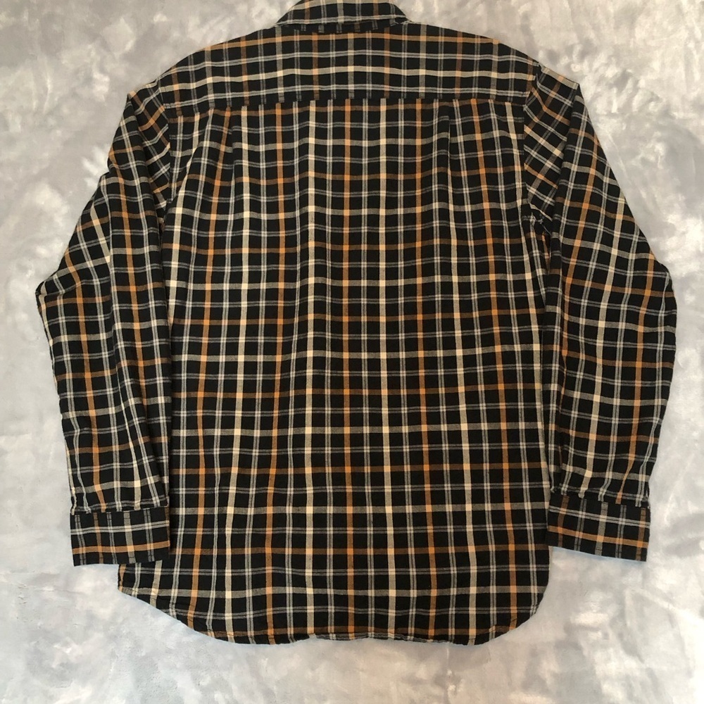 Carhartt Men's Relaxed Fit Button-up Shirt, Black/Orange/Cream Plaid Size M - Picture 8 of 9
